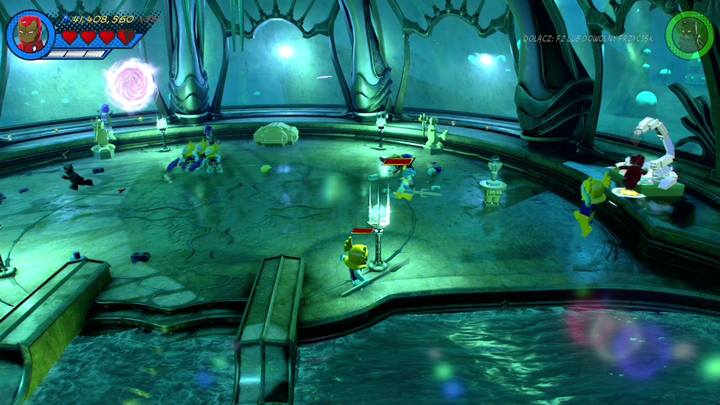 Dwa kolejne posągi znajdują się pod kopułą, w której musisz walczyć z Attumą - Sekrety Misja 16 - Torg-Nado | LEGO Marvel Super Heroes 2 - LEGO Marvel Super Heroes 2 - poradnik do gry