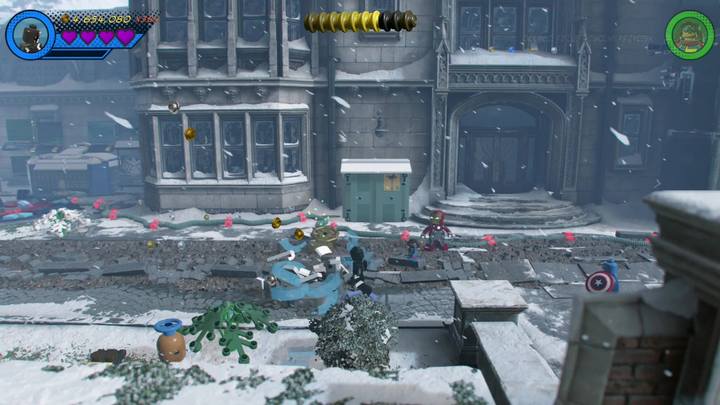 Na początek zniszcz szklany pojemnik znajdujący się na środku - Sekrety Misja 18 - Główka pracuje | LEGO Marvel Super Heroes 2 - LEGO Marvel Super Heroes 2 - poradnik do gry