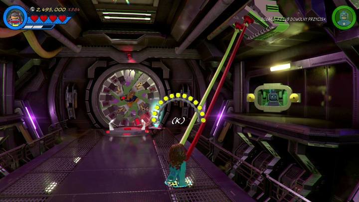 Trzeci minizestaw znajduje się w pojemniku pod sufitem, w miejscu, w którym rozpoczynasz misję - Sekrety Misja 19 - Na ostrzu miecza | LEGO Marvel Super Heroes 2 - LEGO Marvel Super Heroes 2 - poradnik do gry