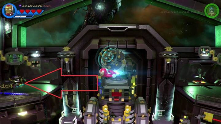 Na obrazku powyżej oznaczona została lokacja kratki - Sekrety Misja 19 - Na ostrzu miecza | LEGO Marvel Super Heroes 2 - LEGO Marvel Super Heroes 2 - poradnik do gry