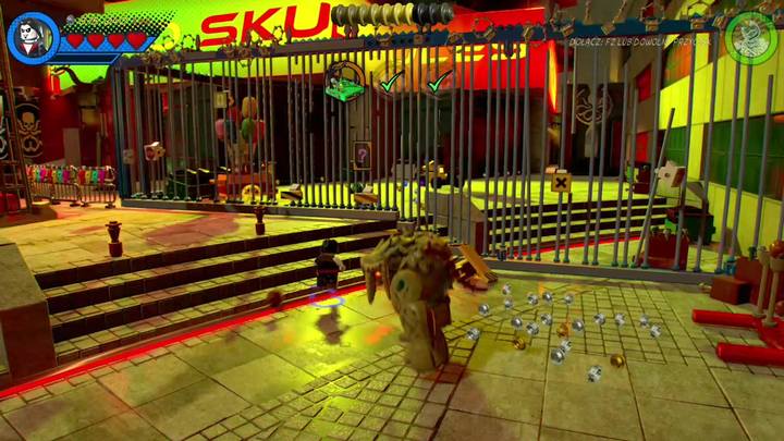 Przejdź teraz na lewą stronę i zacznij kontrolować postać za ogrodzeniem jako Morbius - Misja 6 - Potworna parada | Misje Gwenpool | Solucja LEGO Marvel Super Heroes 2 - LEGO Marvel Super Heroes 2 - poradnik do gry