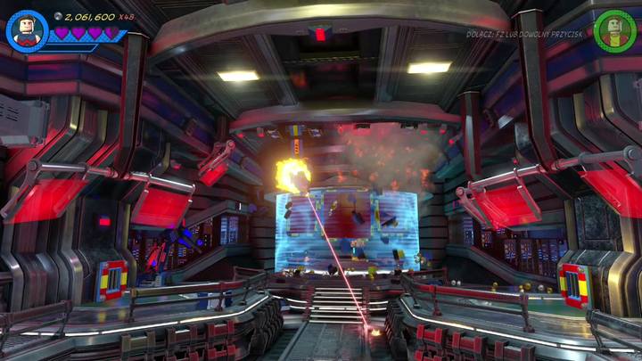 Kolejnym krokiem będzie wyrwanie drzwi po lewej stronie korzystając z postaci Hulka - Misja 7 - Wielu Hanków, wiele złości | Misje Gwenpool | Solucja - LEGO Marvel Super Heroes 2 - poradnik do gry