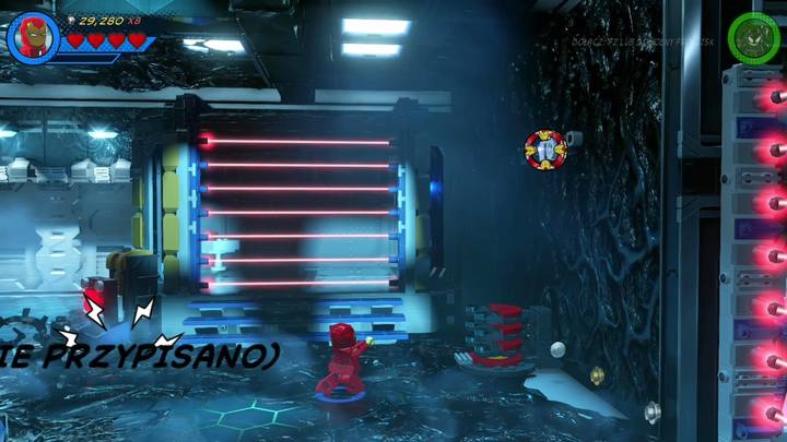 Drugi znajduje się w tym samym pomieszczeniu co pierwszy, po prawej stronie (patrz obrazek) - Misja 8 - Zdążyć przed jaszczurem | Misje Gwenpool | Solucja - LEGO Marvel Super Heroes 2 - poradnik do gry