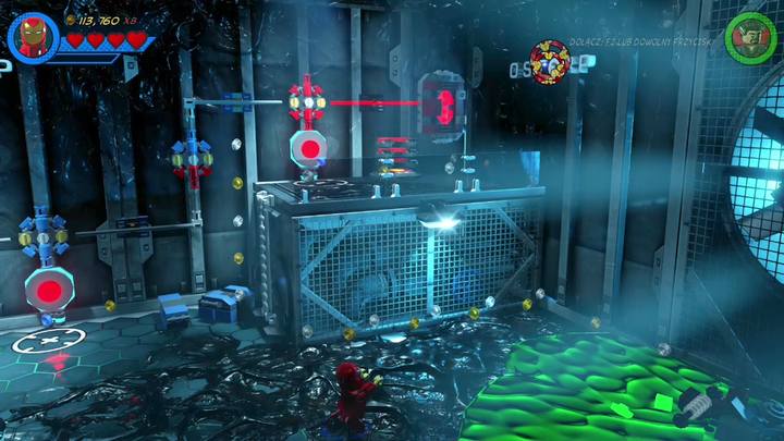 Trzeci i czwarty znajdują się w dalszej części lokacji, po prawej stronie - Misja 8 - Zdążyć przed jaszczurem | Misje Gwenpool | Solucja - LEGO Marvel Super Heroes 2 - poradnik do gry