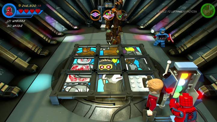 Na koniec skorzystaj z panelu sterowania jako Spider-Man i stwórz z pomieszanych klocków portret bohaterów - Misja 9 - Potańcówka | Misje Gwenpool | Solucja LEGO Marvel Super Heroes 2 - LEGO Marvel Super Heroes 2 - poradnik do gry