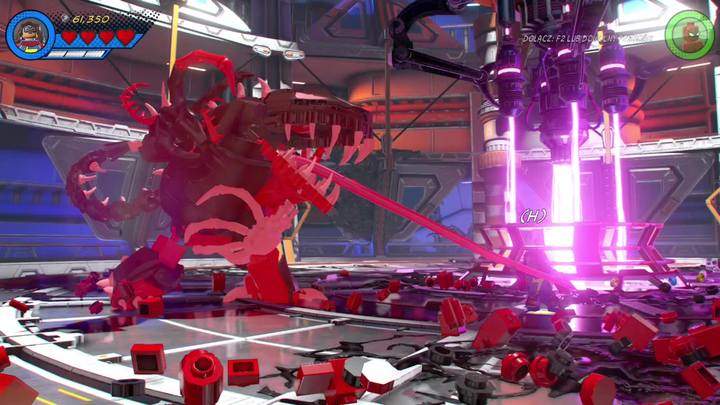 W drugiej fazie Carnom przeistoczy się w większą kreaturę - Misja 11 - Powrót do przyszłości | Solucja LEGO Marvel Super Heroes 2 - LEGO Marvel Super Heroes 2 - poradnik do gry