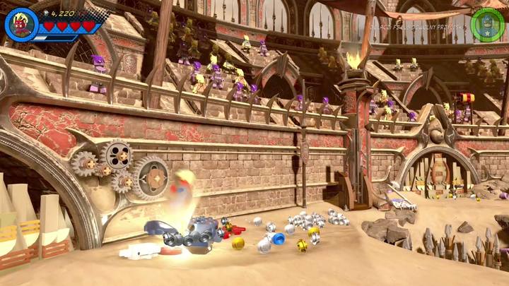 Po uwolnieniu Hulka przejdź na lewą stronę areny i zbuduj z klocków przełącznik - Misja 15 - Red King i jego ring | Solucja LEGO Marvel Super Heroes 2 - LEGO Marvel Super Heroes 2 - poradnik do gry