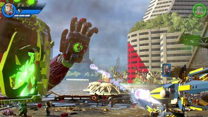 Kolejnym etapem walki będzie ostrzeliwanie bossa z działka - Misja 1 - Czy ktoś pokona Esona? | Solucja LEGO Marvel Super Heroes 2 - LEGO Marvel Super Heroes 2 - poradnik do gry