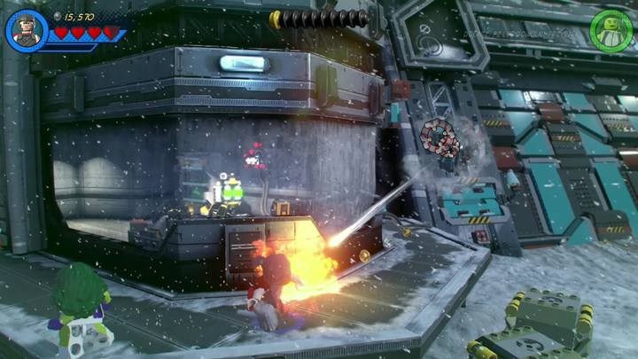 Na górze znajdziesz dwa mechanizmy - Misja 2 - Z Avengers dookoła świata | Solucja LEGO Marvel Super Heroes 2 - LEGO Marvel Super Heroes 2 - poradnik do gry