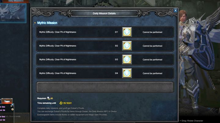 Misji dnia podjąć mogą się tylko gracze z postaciami na 65 poziomie doświadczenia. - Daily questy w MU Legend - MU Legend - poradnik do gry