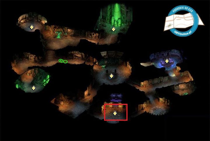 Zagadkę odnajdziesz w zaznaczonym miejscu - warto ją rozwiązać, bo otworzy to przejście do unikalnego miecza jednoręcznego. - Pillars of Eternity 2: Zagadka z próbą ognia - jak rozwiązać? - Pillars of Eternity 2 Deadfire - poradnik do gry