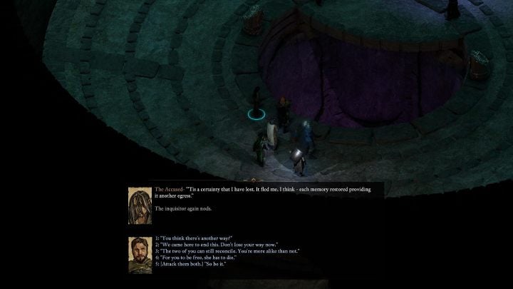 Ponownie trafisz do sali, w której odbyła się rozprawa - inkwizytorka i uwięziona kobieta zaczną ze sobą rozmawiać - Pillars of Eternity 2 Beast of Winter: Bezkresne Zapytania - solucja - Pillars of Eternity 2 Deadfire - poradnik do gry