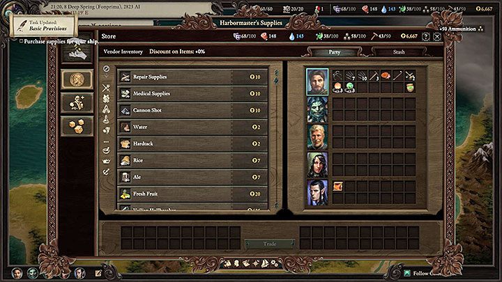 Po tym jak naprawiony zostanie statek Buntownik dowiesz się od Zarządczyni (Steward) o konieczności zadbania o najważniejsze zapasy - Pillars of Eternity 2: Zadania poboczne - solucja, opis przejścia - Pillars of Eternity 2 Deadfire - poradnik do gry