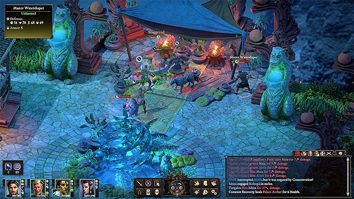 Po dotarciu na dach możesz zakraść się w pobliże królowej Onekazy II (M25,8) żeby zyskać element zaskoczenia - Pillars of Eternity 2: Współpraca z Królewską Kompanią Martwego Ognia - solucja - Pillars of Eternity 2 Deadfire - poradnik do gry