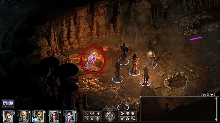 Po dotarciu do Starej Kryjówki zainteresuj się zaznaczonym na powyższym obrazku szkieletem - Pillars of Eternity 2: Gadający miecz Modwyr - gdzie znaleźć? - Pillars of Eternity 2 Deadfire - poradnik do gry