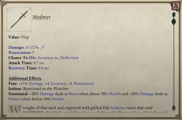 Gadający miecz Modwyr to broń przypisana (Souldbound) - Pillars of Eternity 2: Gadający miecz Modwyr - gdzie znaleźć? - Pillars of Eternity 2 Deadfire - poradnik do gry