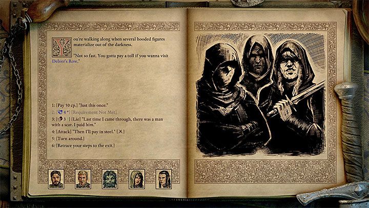 Zanim jeszcze finalnie dotrzesz do Zaplecza drużyna może zostać zatrzymana przez grupę bandytów (powyższy obrazek) - Pillars of Eternity 2: Pozostałe zadania poboczne - solucja, opis przejścia - Pillars of Eternity 2 Deadfire - poradnik do gry