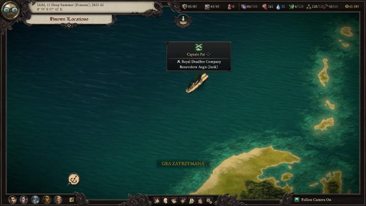 Po zdobyciu mapy możesz już wracać do Księcia Aruihi w Pałacu Kahanga (M25) w Neketace, ale uważaj, bo od razu po wypłynięciu z wyspy będziesz ścigany przez statek Kapitana Paia - Pillars of Eternity 2: Ostatnie Sanktuarium - solucja, opis przejścia - Pillars of Eternity 2 Deadfire - poradnik do gry