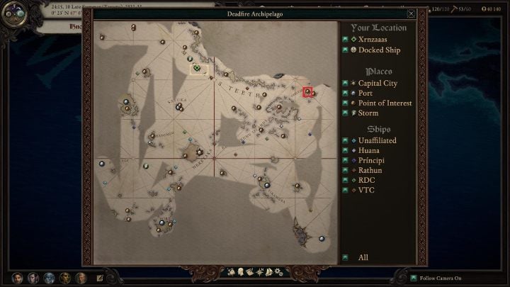 Grymuar licza znajduje się w lokacji Zalana jaskinia (Flooded cave) - wyspa znajduje się w pobliżu Motare o Kozi (M41), a dokładna lokalizacja została zaznaczona na powyższym obrazku - Pillars of Eternity 2: Zaginione grymuary - zadanie poboczne, solucja - Pillars of Eternity 2 Deadfire - poradnik do gry