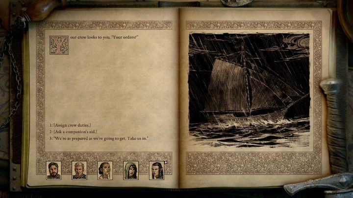 Na początek ujrzysz powyższe okno - to tutaj odbędą się przygotowania do walki ze sztormem - Pillars of Eternity 2: Podróżowanie statkiem - Pillars of Eternity 2 Deadfire - poradnik do gry