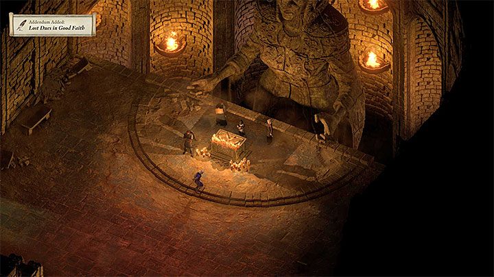 Cel podróży to pokazana na obrazku sala sądowa - prowadzi do niej najbliższy północny korytarz - Pillars of Eternity 2: Na tacę albo na tacy - solucja, opis przejścia - Pillars of Eternity 2 Deadfire - poradnik do gry
