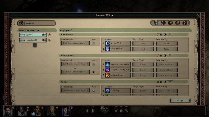W powyższym menu możesz również stworzyć własne zachowania SI - Pillars of Eternity 2: Drużyna, najlepszy skład - Pillars of Eternity 2 Deadfire - poradnik do gry