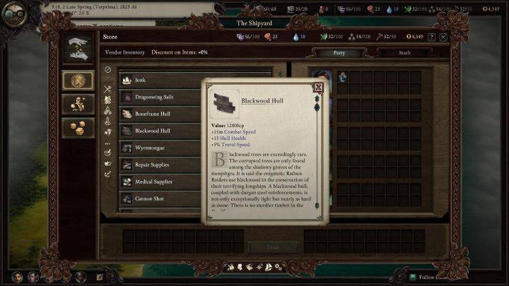 W porcie możesz zakupić elegancki kadłub. - Pillars of Eternity 2: Zarządzanie statkiem i załogą - Pillars of Eternity 2 Deadfire - poradnik do gry