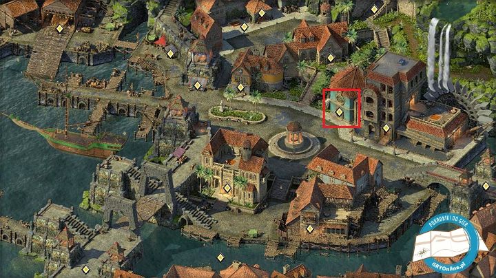 Lunetę możesz kupić u handlarza przebywającego w zaznaczonym budynku. - Pillars of Eternity 2: Zarządzanie statkiem i załogą - Pillars of Eternity 2 Deadfire - poradnik do gry