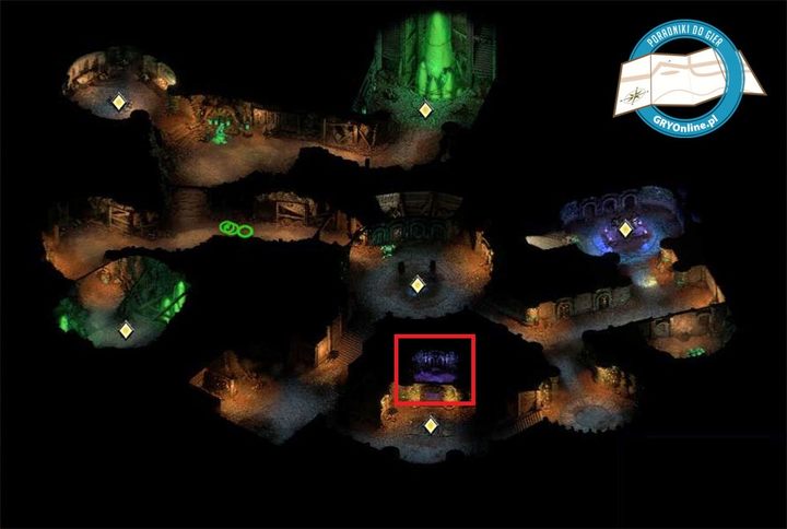 W zaznaczonym miejscu odnajdziesz sześć płyt naciskowych oraz zablokowane przejście - Pillars of Eternity 2: Broń i pancerz - gdzie zdobyć? - Pillars of Eternity 2 Deadfire - poradnik do gry