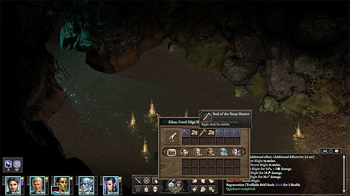 Możesz już teraz zbadać kamienne drzwi (M33,5), ale nawet jeśli pomożesz sobie Percepcją 15 ustalisz, że samodzielnie ich nie otworzysz - Pillars of Eternity 2: Cienie Neketaki - solucja, opis przejścia - Pillars of Eternity 2 Deadfire - poradnik do gry