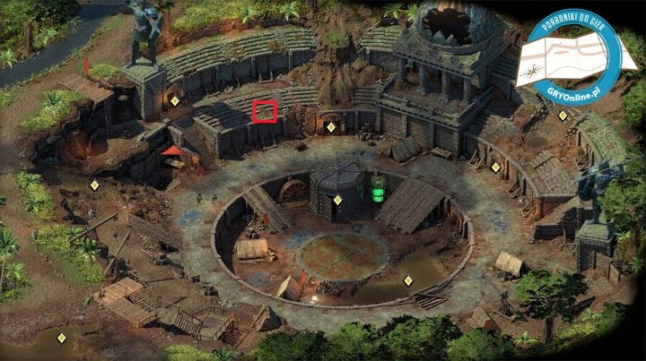 Kotek Gosha znajduje się w miejscu zaznaczonym na czerwono - Pillars of Eternity 2: Zwierzak (pet) - jak zdobyć? - Pillars of Eternity 2 Deadfire - poradnik do gry