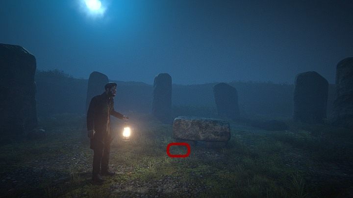 Podnieś rzecz leżącą przy centralnie usytuowanym głazie (prawdopodobnie jakiś ostry kamień, którym John się zrani) - Prolog | Solucja Black Mirror - Black Mirror - solucja, poradnik