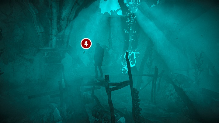 Następnie aktywny punkt pojawi się na ścianie (na wprost) - znajdując się na rusztowaniu, trzeba przejść nieco bardziej w głąb ekranu, by móc go kliknąć - Zbadaj kaplicę| Solucja Black Mirror - Black Mirror - solucja, poradnik