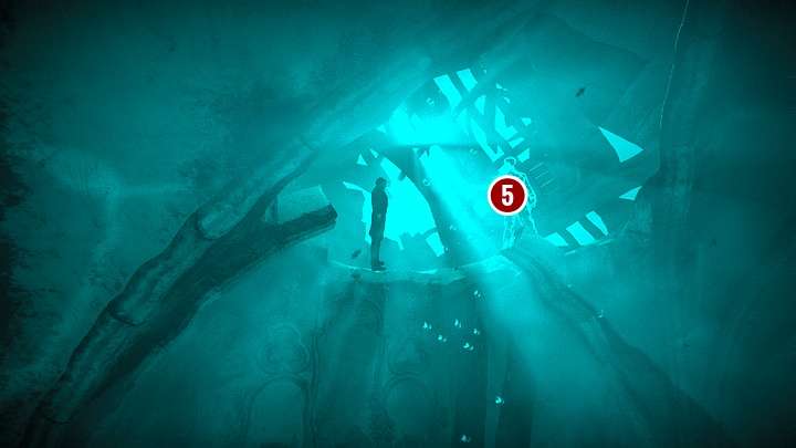 Na jej szczycie przejdź w prawo, by móc kliknąć zjawę stojącego po tej stronie mężczyzny (pamiętaj, że cały czas istnieje niebezpieczeństwo utraty życia przez bohatera i w razie zagrożenia wycofaj się w lewo) - Zbadaj kaplicę| Solucja Black Mirror - Black Mirror - solucja, poradnik