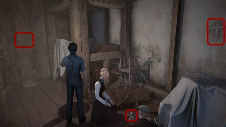 Na strychu podejdź do siedzącego po prawej Eddiego i porozmawiaj z nim - Dowiedz się, co Ailsa robiła na strychu | Solucja Black Mirror - Black Mirror - solucja, poradnik