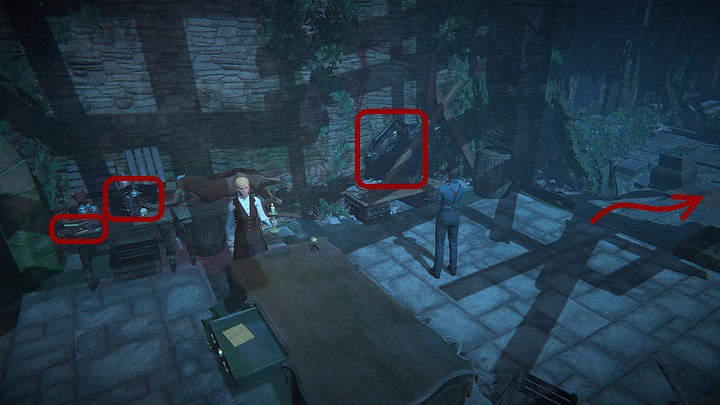 Rzuć jeszcze okiem na blat, przy którym stoi Leah - Zbadaj stare skrzydło zamku | Solucja Black Mirror - Black Mirror - solucja, poradnik