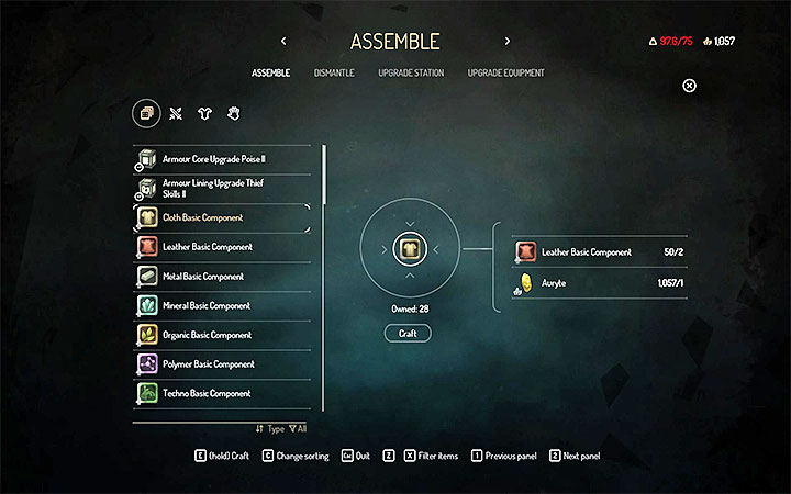 Jeśli bardzo potrzebujesz w danym momencie jakiegoś typu komponentu to na potrzeby jego wyprodukowania możesz poświęcić inne posiadane komponenty - Crafting w Seven The Days Long Gone | Porady - Seven The Days Long Gone - poradnik do gry