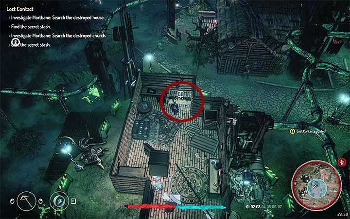 W wiosce Mortbane musisz zbadać zniszczony dom oraz zniszczoną kaplicę - Kontaktu brak (Lost Contact) | Zadania główne | Solucja Seven The Days Long Gone - Seven The Days Long Gone - poradnik do gry