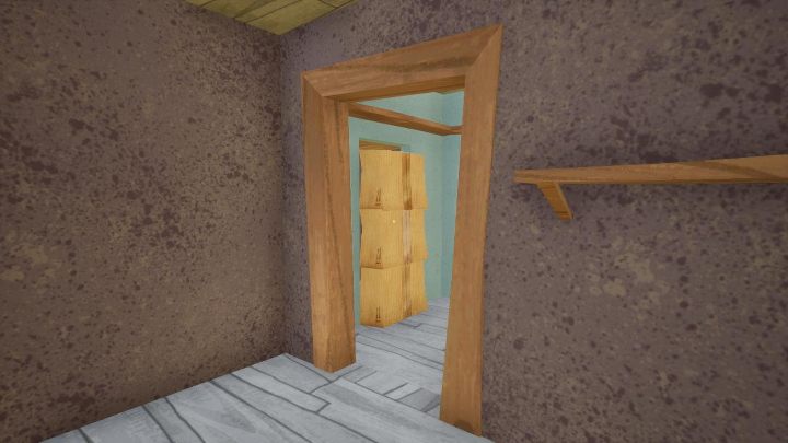 Trafisz do pokoju, w którym ujrzysz przejście zablokowane przez trzy kartony - Hello Neighbor: Hello Granny - solucja - Hello Neighbor - poradnik do gry