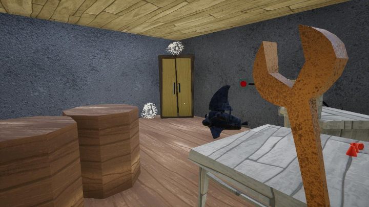 Trafisz do pomieszczenia z dziwną maszyną - uważaj na nią, bo zbyt długi kontakt sprawi, że cofniesz się do ostatniego punktu kontrolnego - Hello Neighbor: Hello Granny - solucja - Hello Neighbor - poradnik do gry