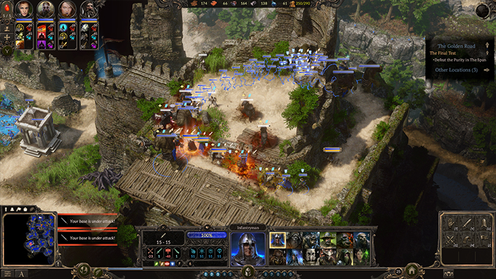 By móc zniszczyć fortyfikacje po drugiej stronie rzeki będziesz musiał pokonać grupkę wrogów znajdujących się w ruinach twierdzy. - Złoty Trakt - Ostateczna próba | Kampania, solucja Spellforce 3 - SpellForce 3 - poradnik do gry