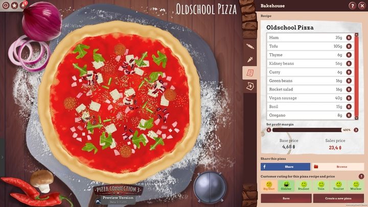 Jak widać pizza ta w maksymalnym stopniu zadowala osoby starsze, jednak w ogólnym rozrachunku jest zadowalająca dla 4 z 5 pozostałych gryp społecznych - Jakie są najlepsze przepisy na pizzę? | Pizza Connection 3 - Pizza Connection 3 - poradnik do gry