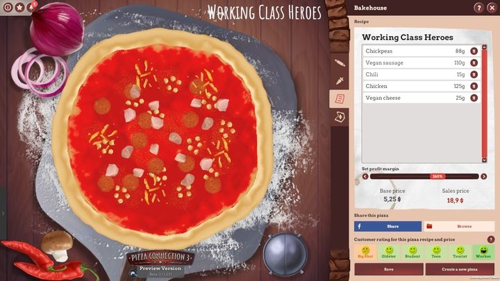 Pizza ta jest optymalna dla robotników - Jakie są najlepsze przepisy na pizzę? | Pizza Connection 3 - Pizza Connection 3 - poradnik do gry