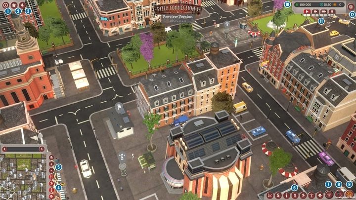 Główny widok gry - Interfejs | Poradnik na start | Pizza Connection 3 - Pizza Connection 3 - poradnik do gry