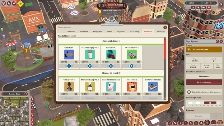 Pierwszy poziom badań - Badania | Poradnik na start | Pizza Connection 3 - Pizza Connection 3 - poradnik do gry