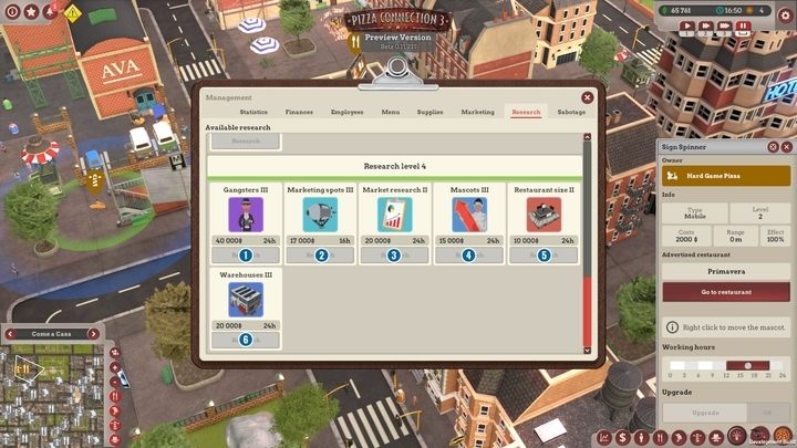 Czwarty poziom badań - Badania | Poradnik na start | Pizza Connection 3 - Pizza Connection 3 - poradnik do gry