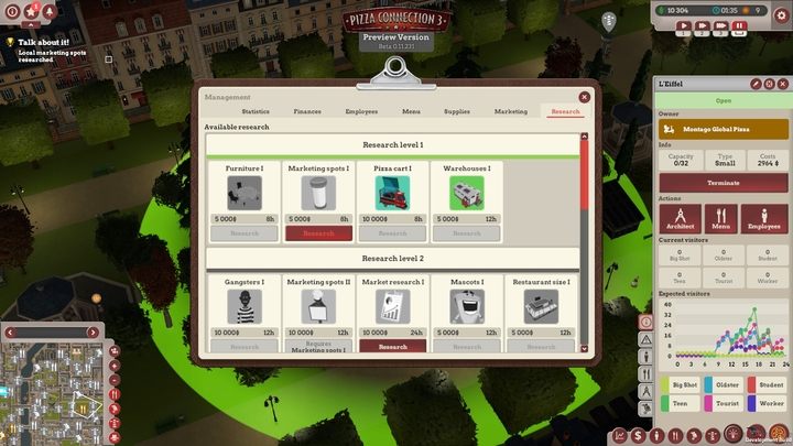 Musimy rozpocząć badania marketingowe - Francuska kuchnia | Opis przejścia Pizza Connection 3 - Pizza Connection 3 - poradnik do gry