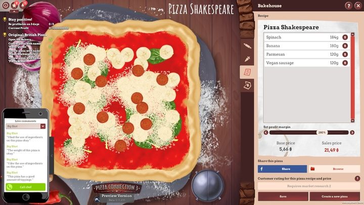 Pizza Shakespeare - Kaszanka zamiast pizzy! | Opis przejścia Pizza Connection 3 - Pizza Connection 3 - poradnik do gry