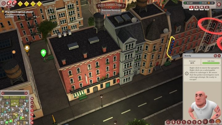 Możemy zaatakować gangstera, który zmierza do naszego lokalu - Dobrze być w Ameryce | Opis przejścia Pizza Connection 3 - Pizza Connection 3 - poradnik do gry