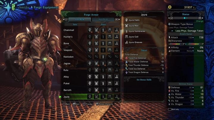Zbroja Jyura - cechy i odporności - Zbroje niskiego poziomu w Monster Hunter World - Monster Hunter World - poradnik do gry